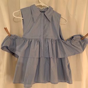 Zara off the shoulder baby doll blouse (L)